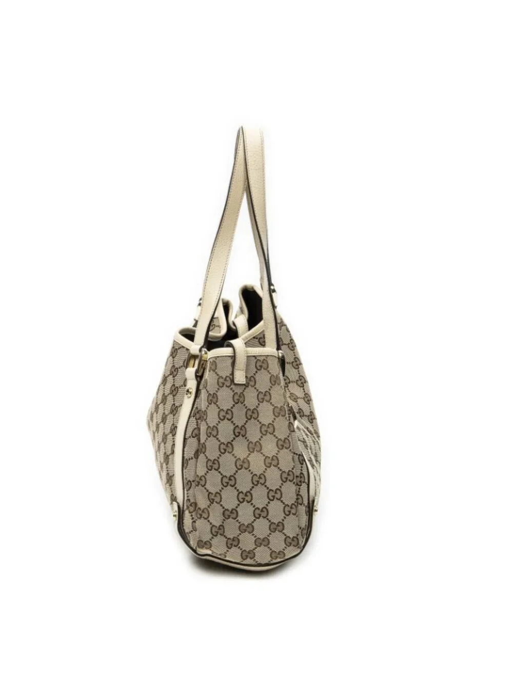 Gucci Abbey Hobo Diagonal Beige Ivory GG Canvas - Picture 4 of 10